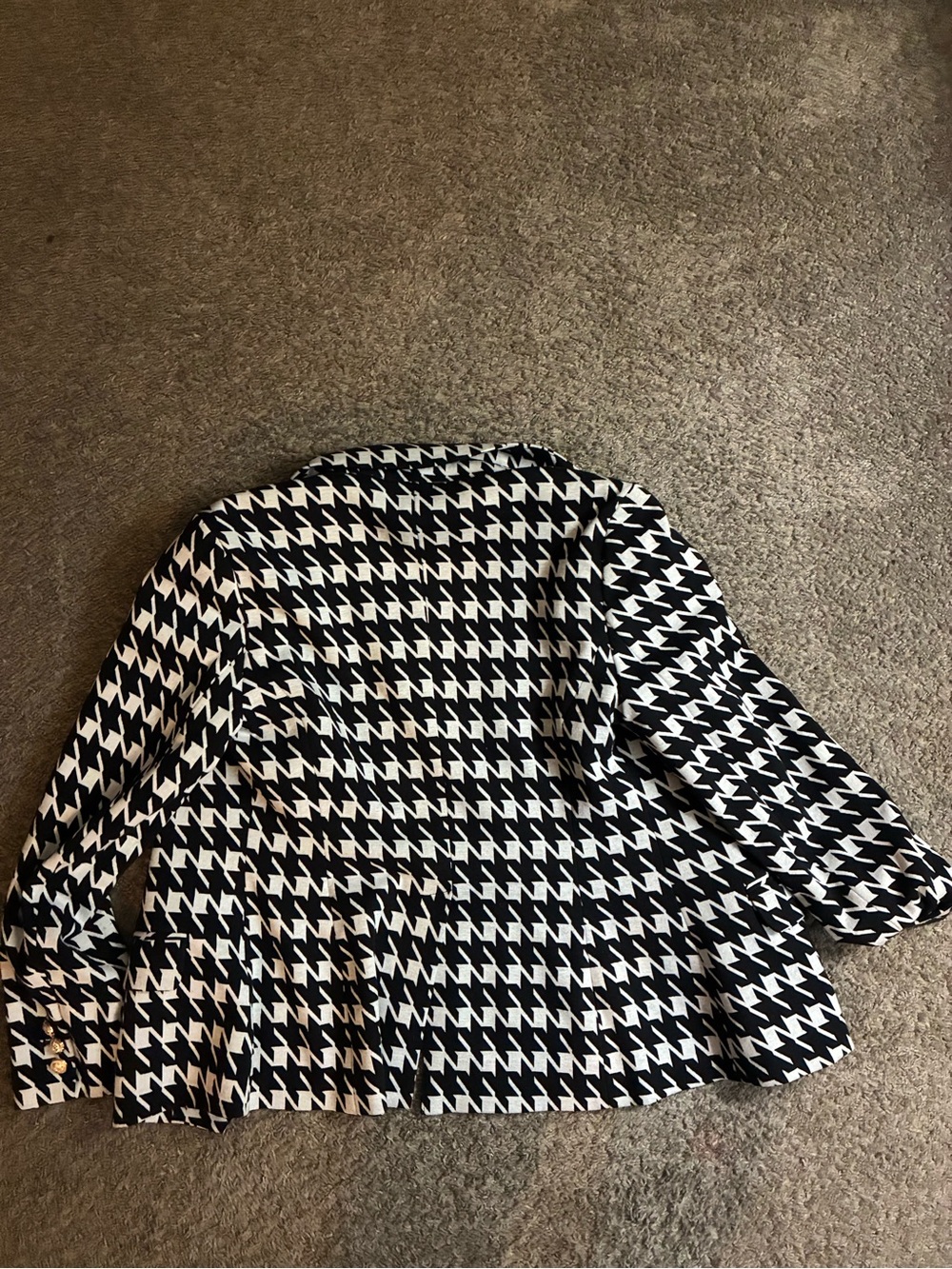 Tyler Boe Black and White Houndstooth Double-Breasted Blazer - Picture 5 of 5